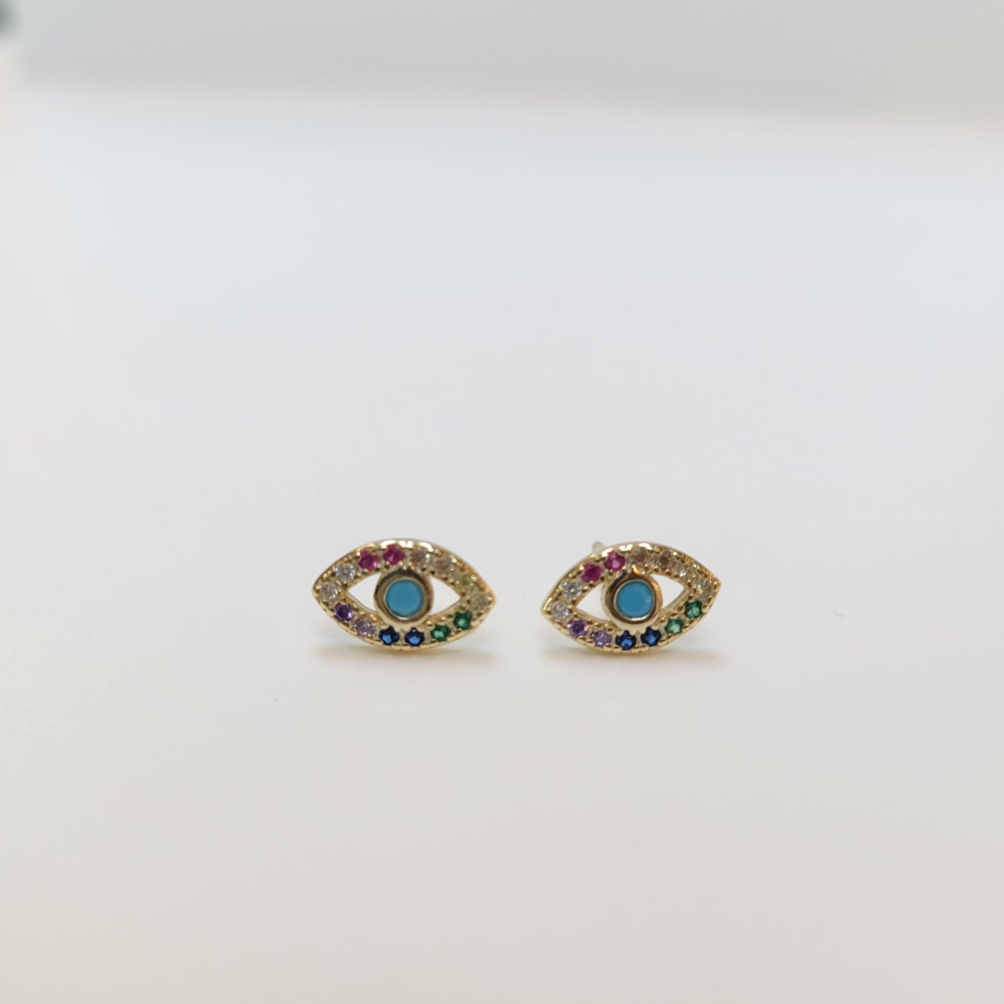 Rainbow Evil Eye Earrings
