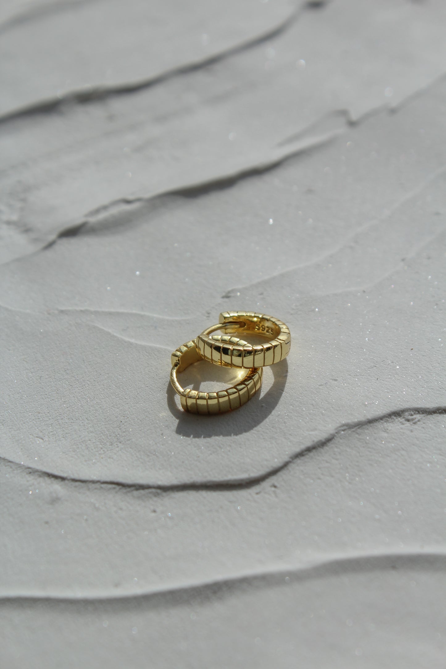 Textured Golden Hoops