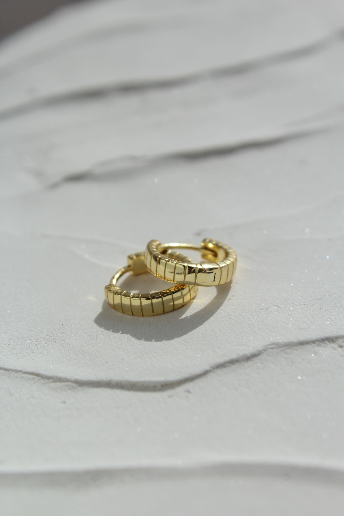 Textured Golden Hoops