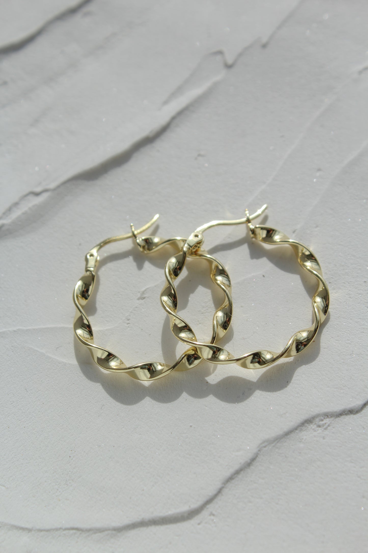 Twisted Golden Hoops