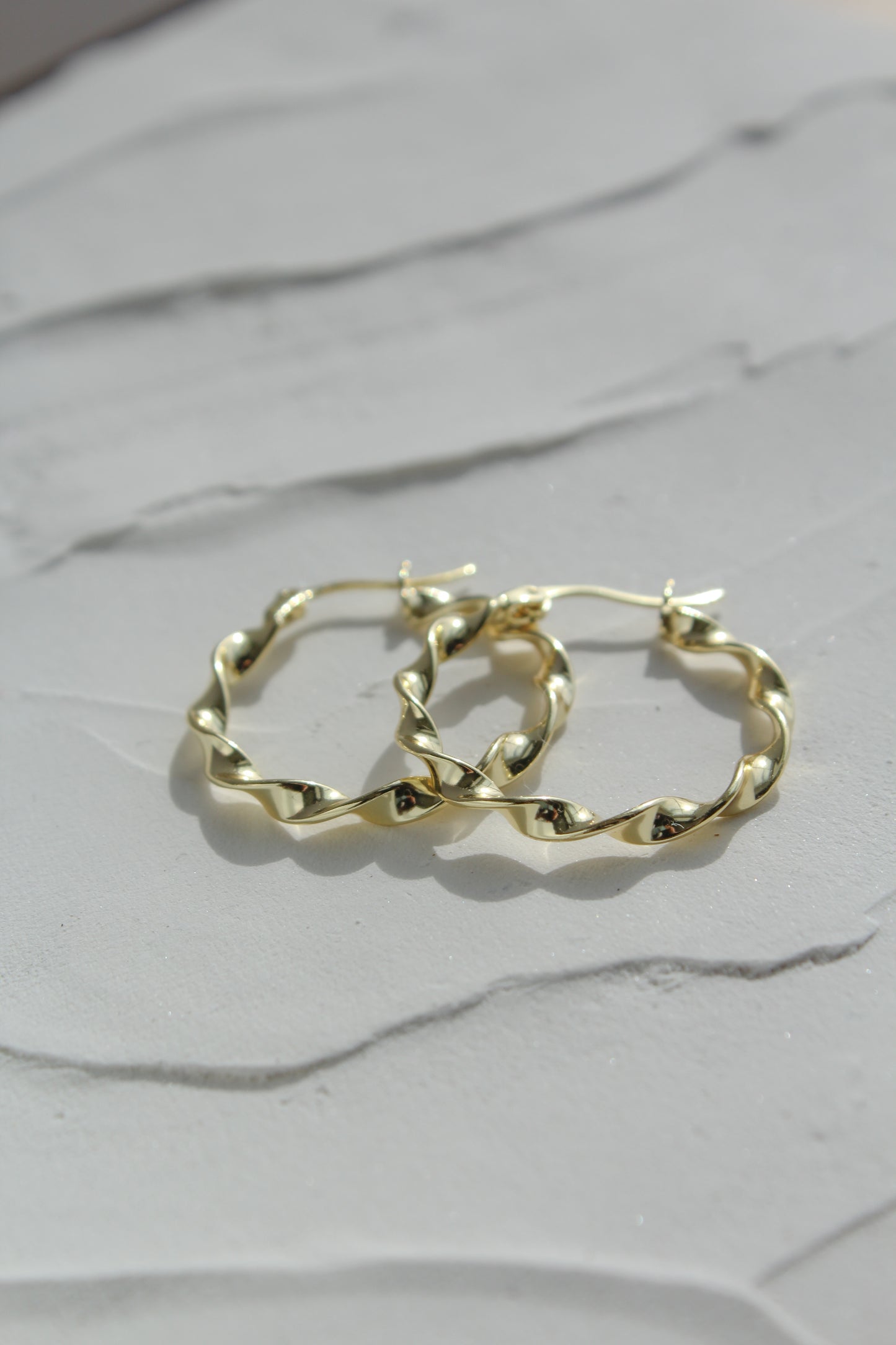 Twisted Golden Hoops