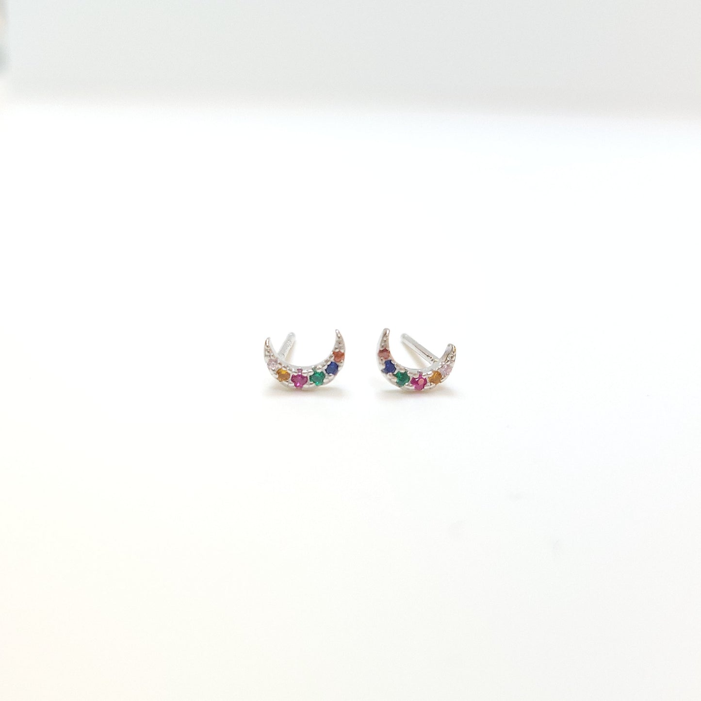 Rainbow Crescent Studs