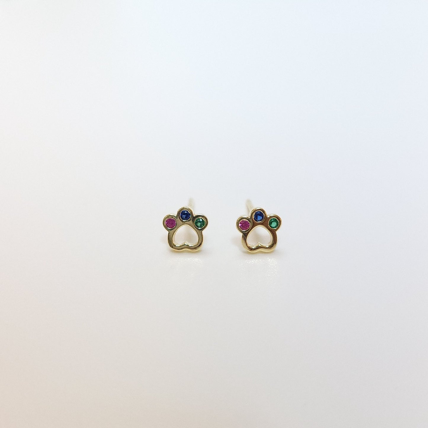 Crystal Puppy Paw Earrings