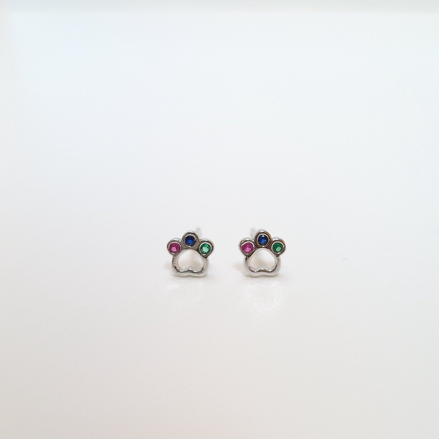 Crystal Puppy Paw Earrings