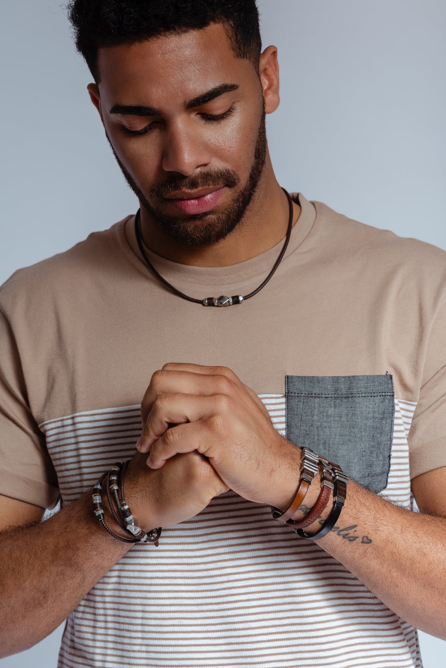 Leather Cross Bracelet