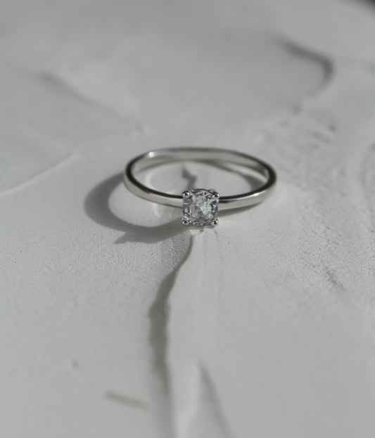 White Solitaire Ring