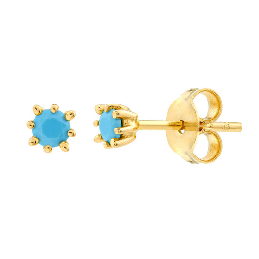 14K Gold Turquoise Studs